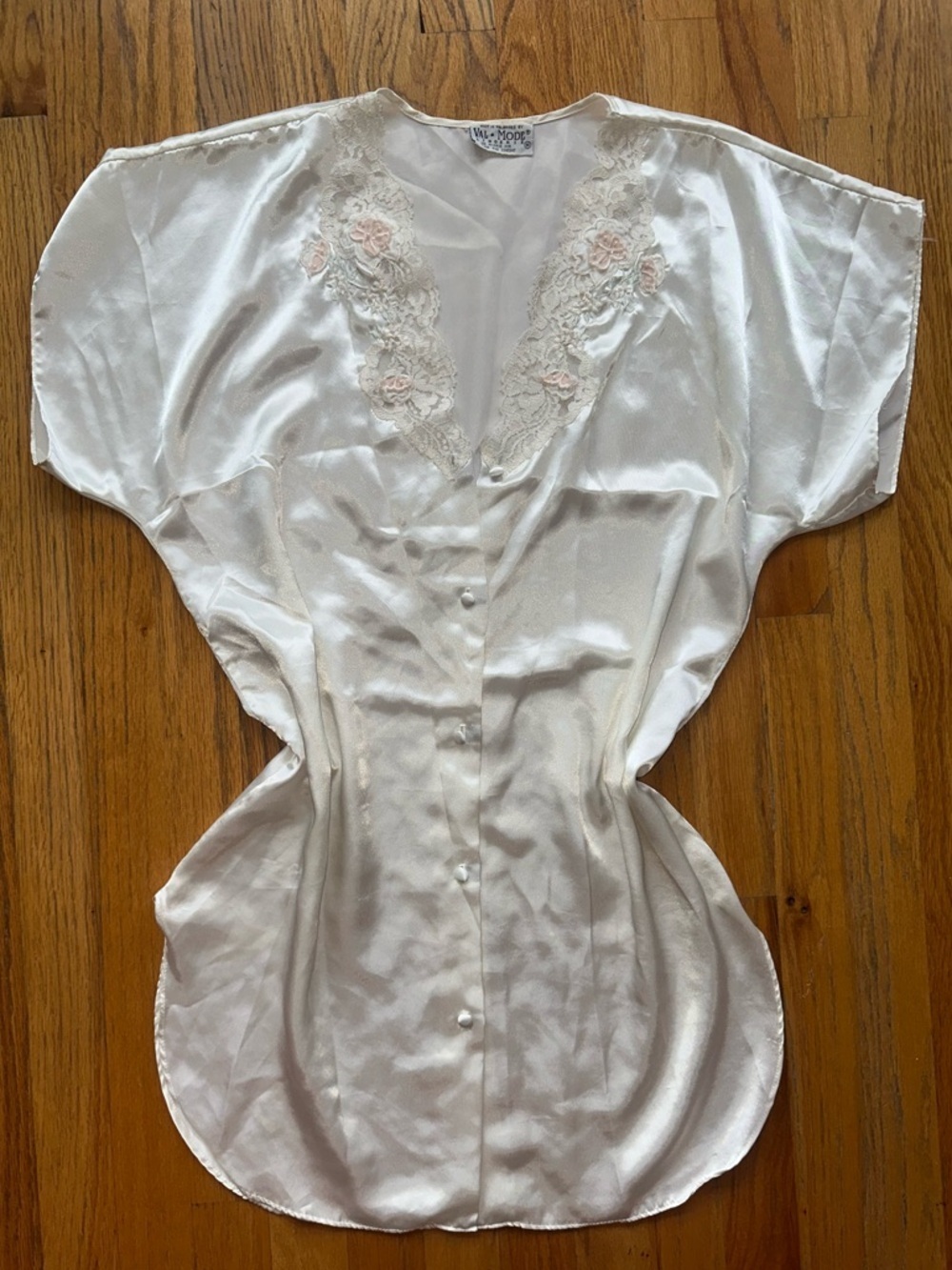 Vintage Val-Mode Ivory Satin Nightgown